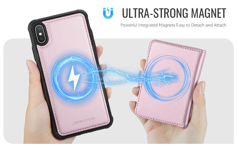 JEEHOOD iPhone XS Max 2-in-1 Magnetic Wallet Case