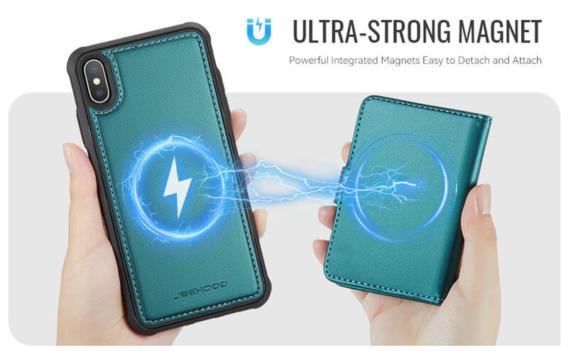 JEEHOOD iPhone X/XS 2-in-1 Magnetic Wallet Case
