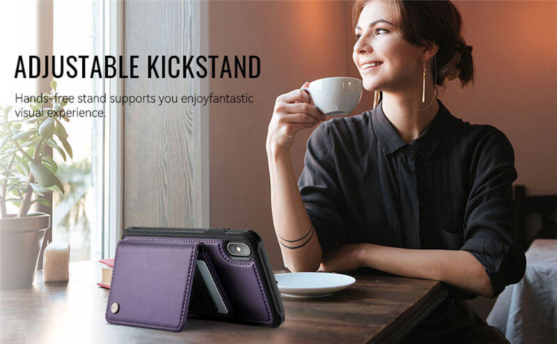 JEEHOOD iPhone XS Max 2-in-1 Magnetic Wallet Case