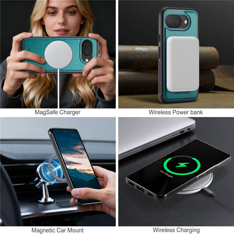 JEEHOOD Google Pixel 10A Detachable 2-in-1 Magnetic Wallet Case