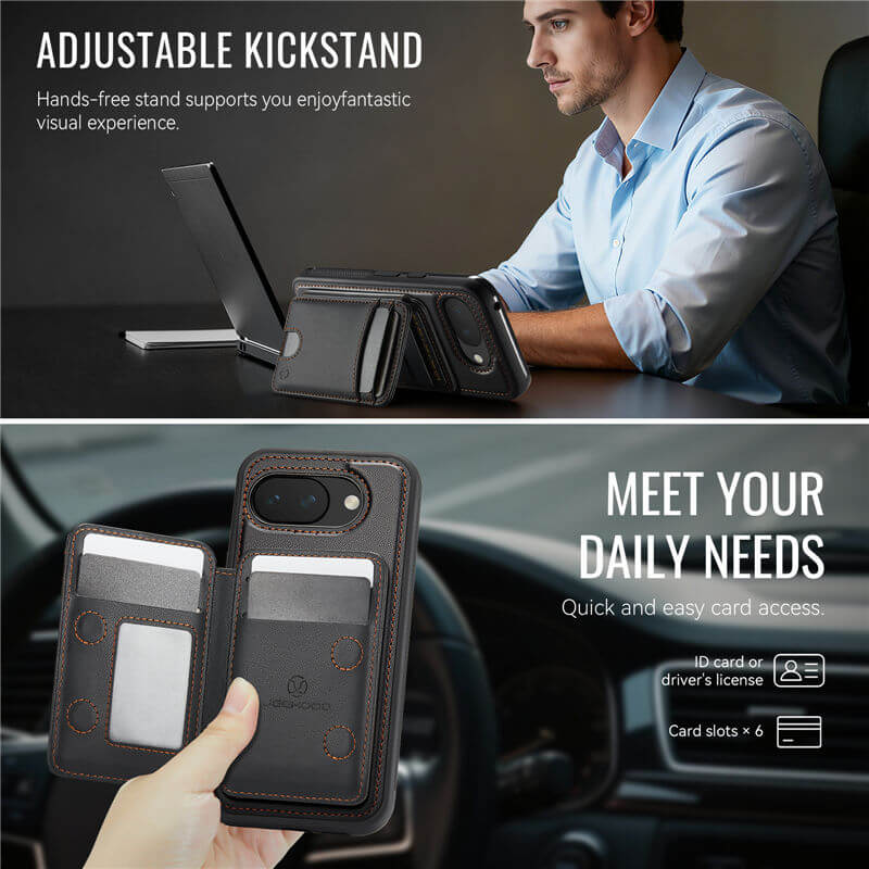 JEEHOOD Google Pixel 10A Detachable 2-in-1 Magnetic Wallet Case