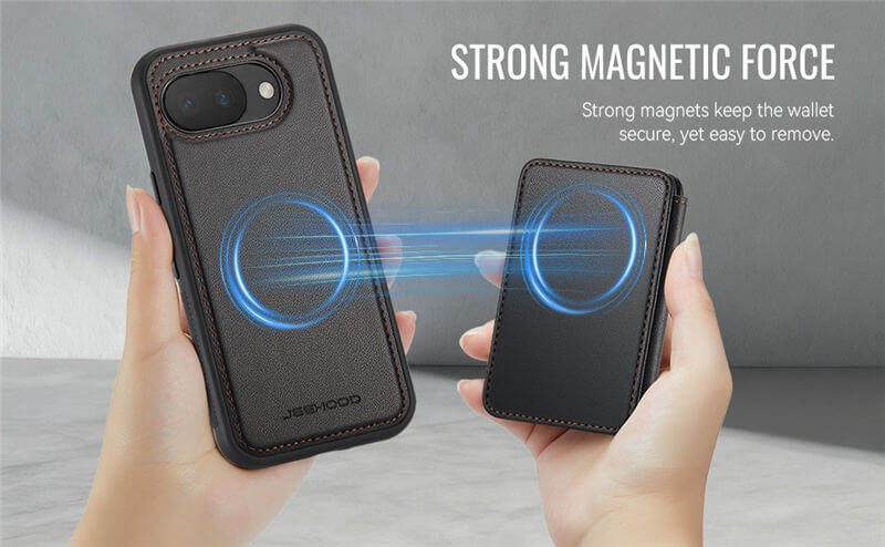 JEEHOOD Google Pixel 10A 2-in-1 Magnetic Wallet Case