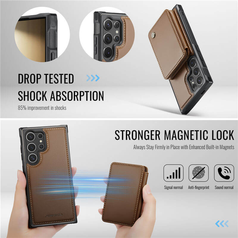 JEEHOOD Samsung Galaxy S26 Ultra Magnetic 2-in-1 Wallet RFID-blocking Case