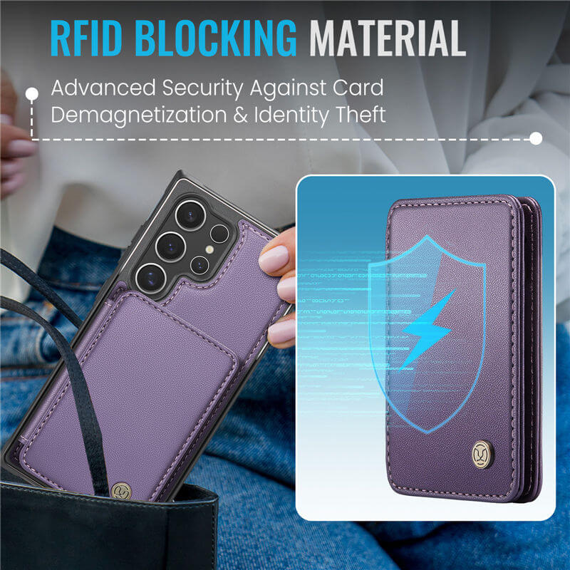 JEEHOOD Samsung Galaxy S26 Ultra Magnetic 2-in-1 Wallet RFID-blocking Case