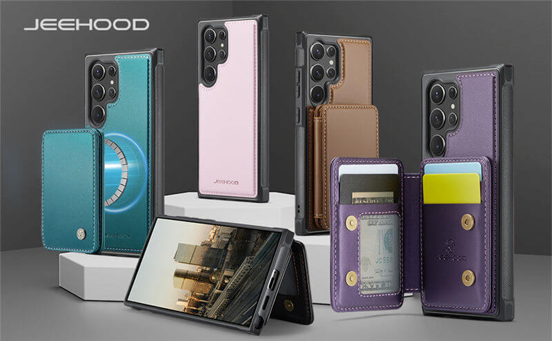 JEEHOOD Samsung Galaxy S26 Magnetic 2-in-1 Wallet RFID-blocking Case