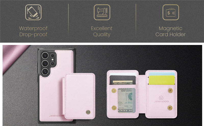 JEEHOOD Samsung Galaxy S26 Magnetic 2-in-1 Wallet RFID-blocking Case