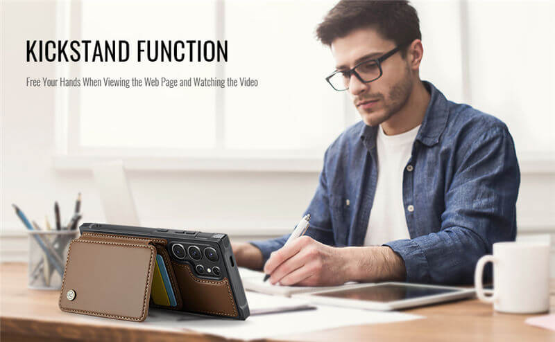 JEEHOOD Samsung Galaxy S26 Magnetic 2-in-1 Wallet RFID-blocking Case