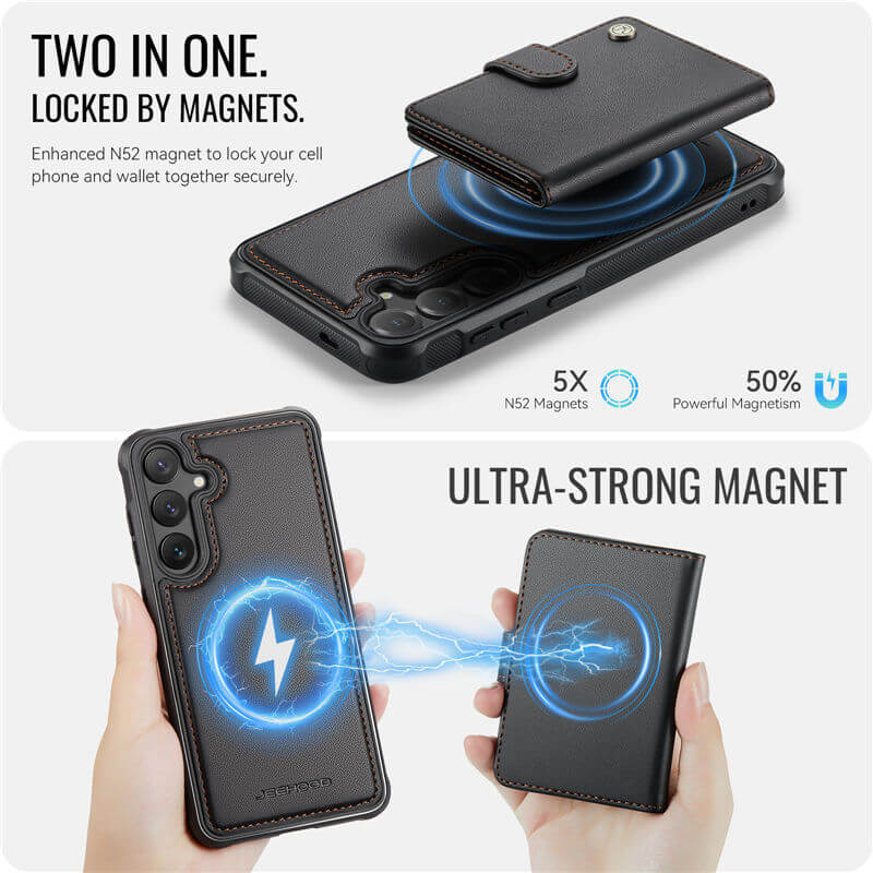 JEEHOOD Samsung Galaxy S26 Plus 2-in-1 Magnetic Wallet Case