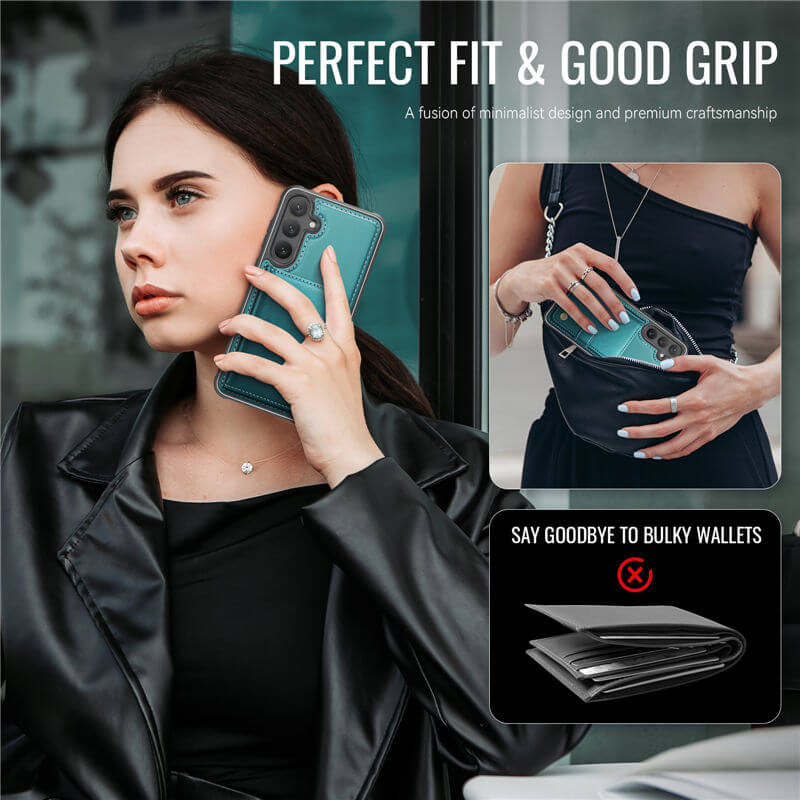 JEEHOOD Samsung Galaxy S26 2-in-1 Magnetic Wallet Case