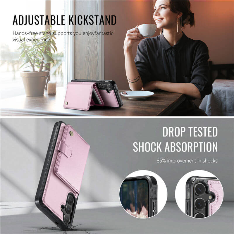 JEEHOOD Samsung Galaxy S26 2-in-1 Magnetic Wallet Case