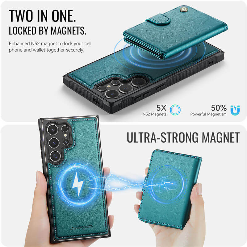 JEEHOOD Samsung Galaxy S26 Ultra 2-in-1 Magnetic Wallet Case
