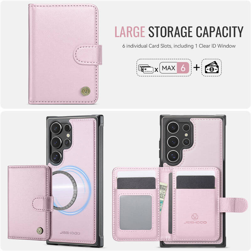 JEEHOOD Samsung Galaxy S26 Ultra 2-in-1 Magnetic Wallet Case