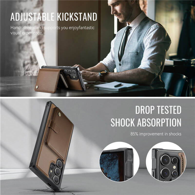 JEEHOOD Samsung Galaxy S26 Ultra 2-in-1 Magnetic Wallet Case