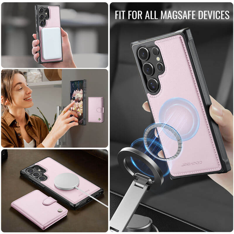 JEEHOOD Samsung Galaxy S26 Ultra 2-in-1 Magnetic Wallet Case