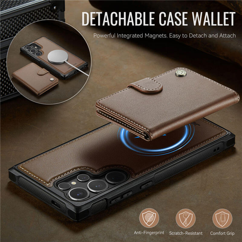 JEEHOOD Samsung Galaxy S26 Ultra 2-in-1 Magnetic Wallet Case