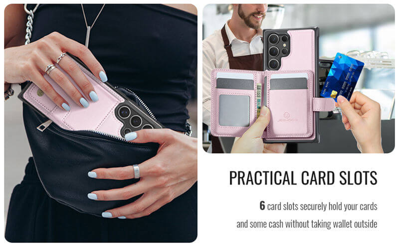 JEEHOOD Samsung Galaxy S26 Ultra 2-in-1 Magnetic Wallet Case