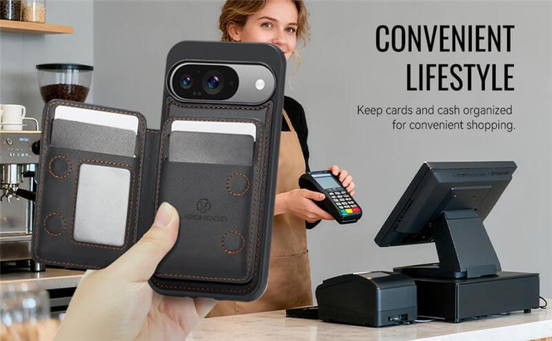 JEEHOOD Google Pixel 9/Pixel 9 Pro 2-in-1 Magnetic Wallet Case