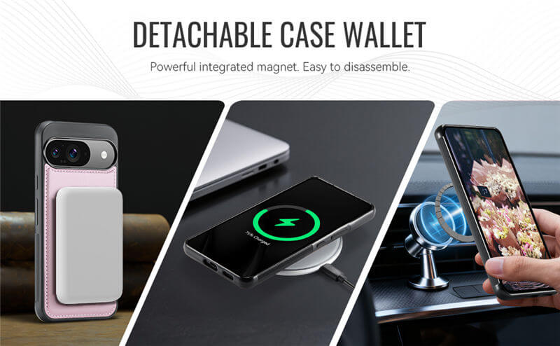 JEEHOOD Google Pixel 10/Pixel 10 Pro 2-in-1 Magnetic Wallet Case