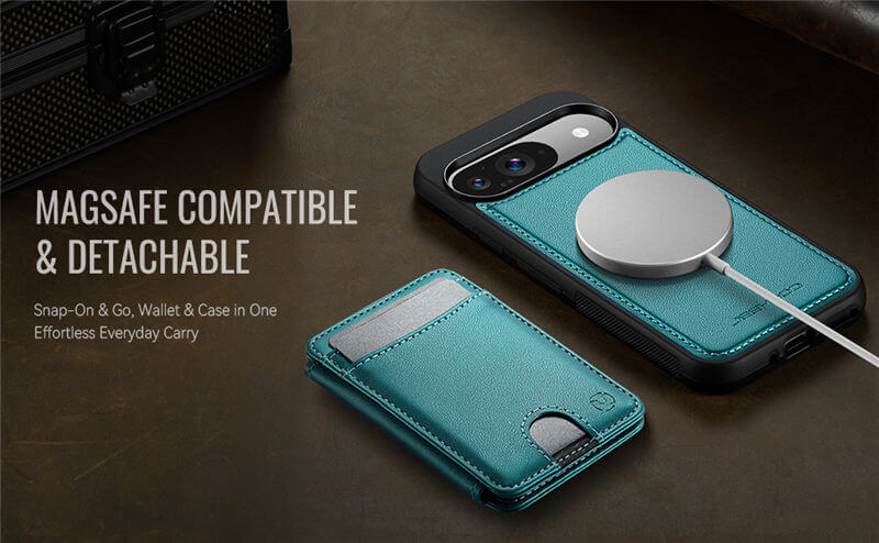 JEEHOOD Google Pixel 10/Pixel 10 Pro 2-in-1 Magnetic Wallet Case