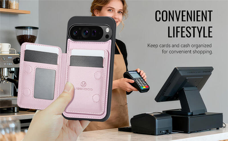 JEEHOOD Google Pixel 10 Pro XL 2-in-1 Magnetic Wallet Case