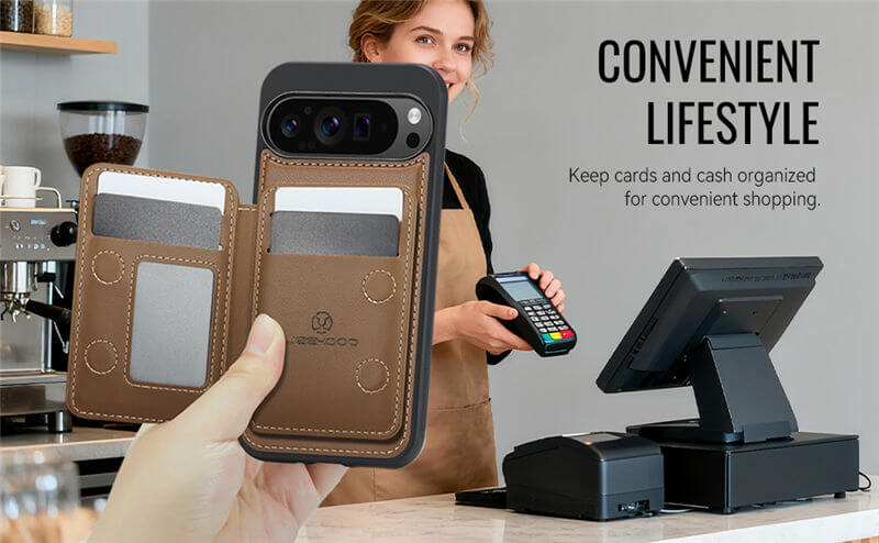 JEEHOOD Google Pixel 9 Pro XL 2-in-1 Magnetic Wallet Case