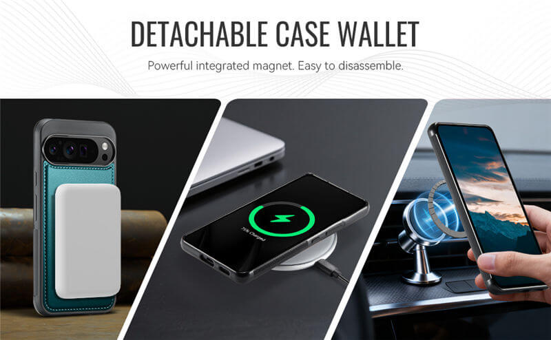 JEEHOOD Google Pixel 10 Pro XL 2-in-1 Magnetic Wallet Case