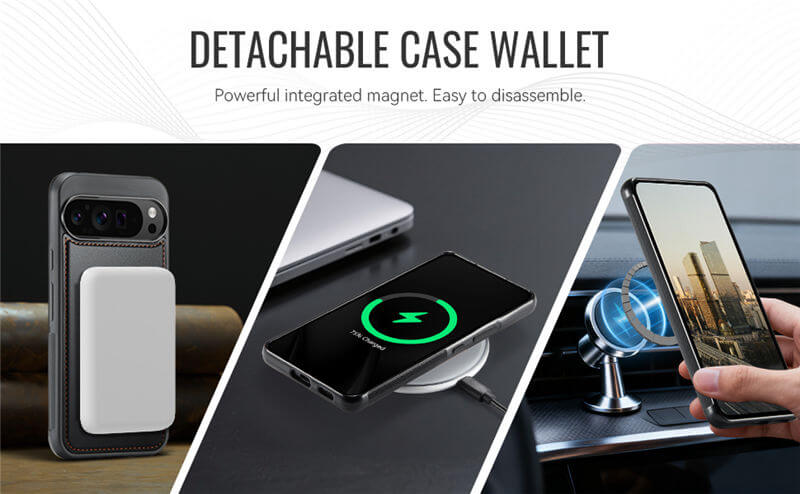 JEEHOOD Google Pixel 9 Pro XL 2-in-1 Magnetic Wallet Case