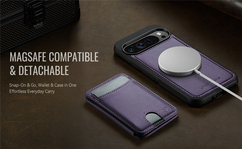 JEEHOOD Google Pixel 9 Pro XL 2-in-1 Magnetic Wallet Case