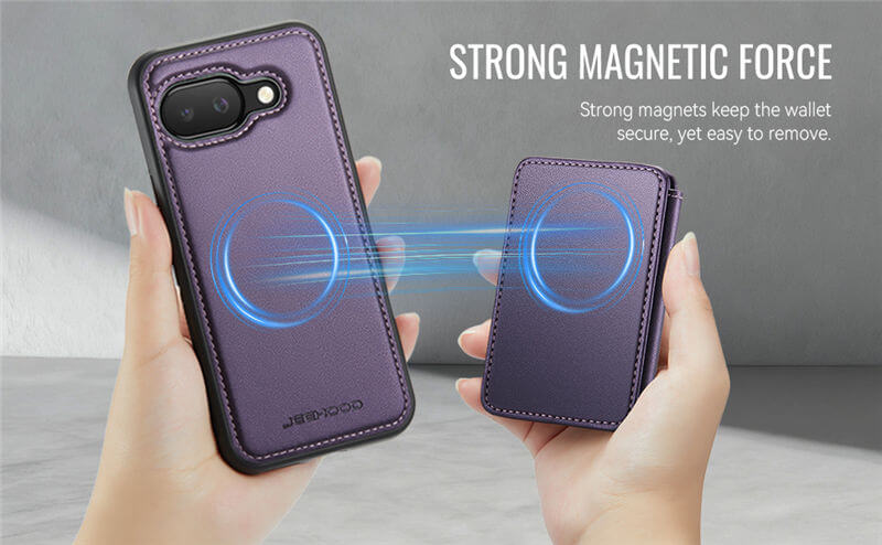 JEEHOOD Google Pixel 9A 2-in-1 Magnetic Wallet Case