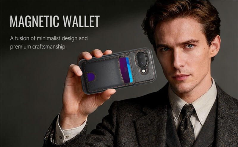 JEEHOOD Google Pixel 9A 2-in-1 Magnetic Wallet Case