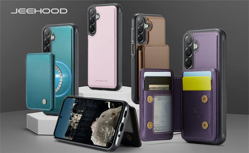 JEEHOOD Samsung Galaxy A27 Magnetic 2-in-1 Wallet RFID-blocking Case