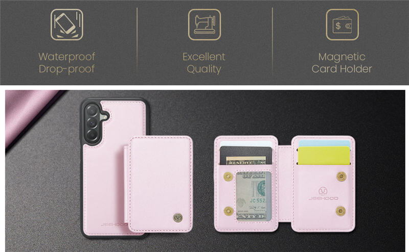 JEEHOOD Samsung Galaxy A27 Magnetic 2-in-1 Wallet RFID-blocking Case
