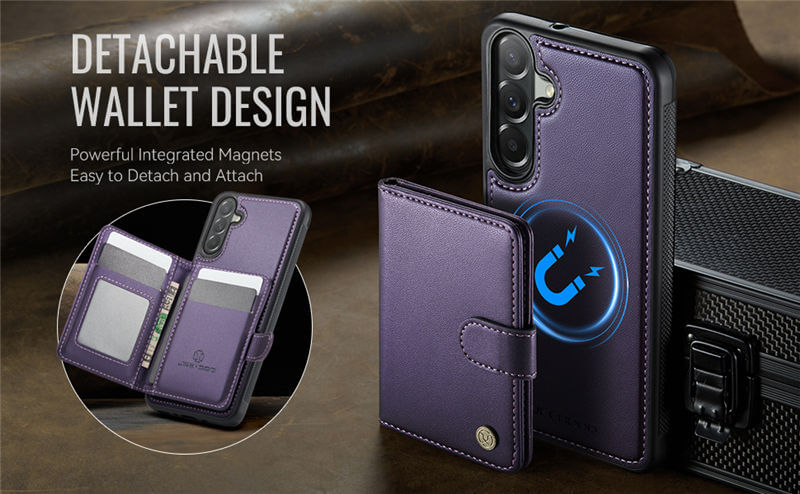 JEEHOOD Samsung Galaxy A27 2-in-1 Magnetic Wallet Case