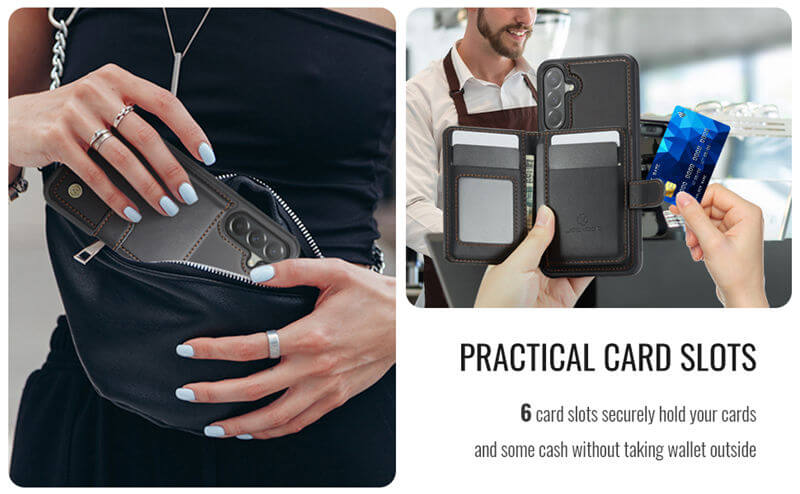 JEEHOOD Samsung Galaxy A27 2-in-1 Magnetic Wallet Case