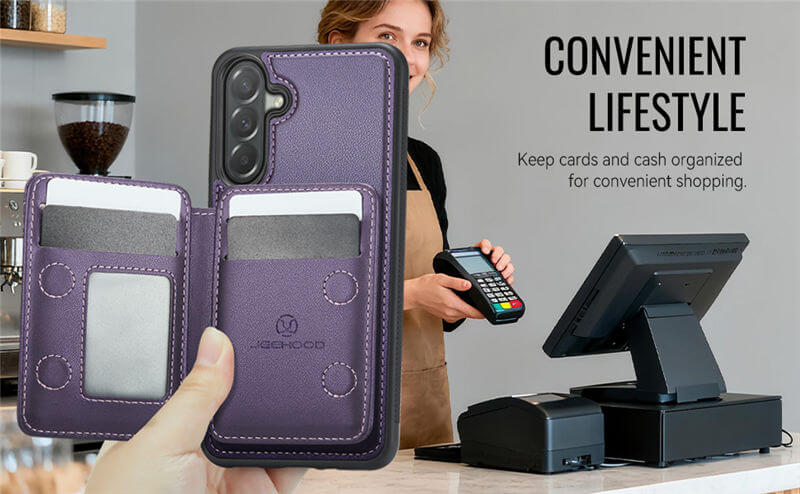 JEEHOOD Samsung Galaxy A27 2-in-1 Magnetic Wallet Case