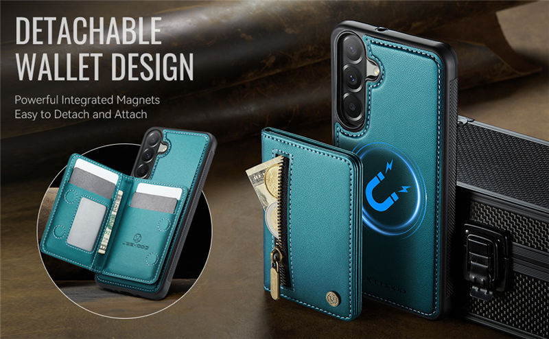 JEEHOOD Samsung Galaxy A27 2-in-1 Magnetic Wallet Case