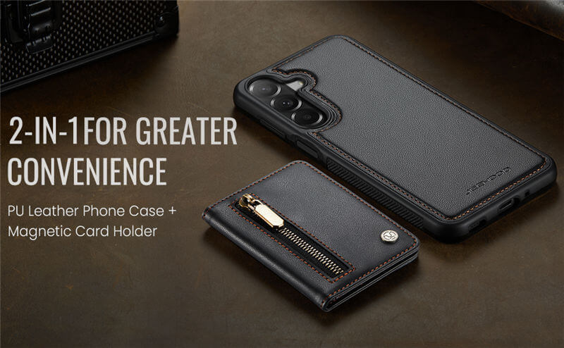 JEEHOOD Samsung Galaxy A27 2-in-1 Magnetic Wallet Case