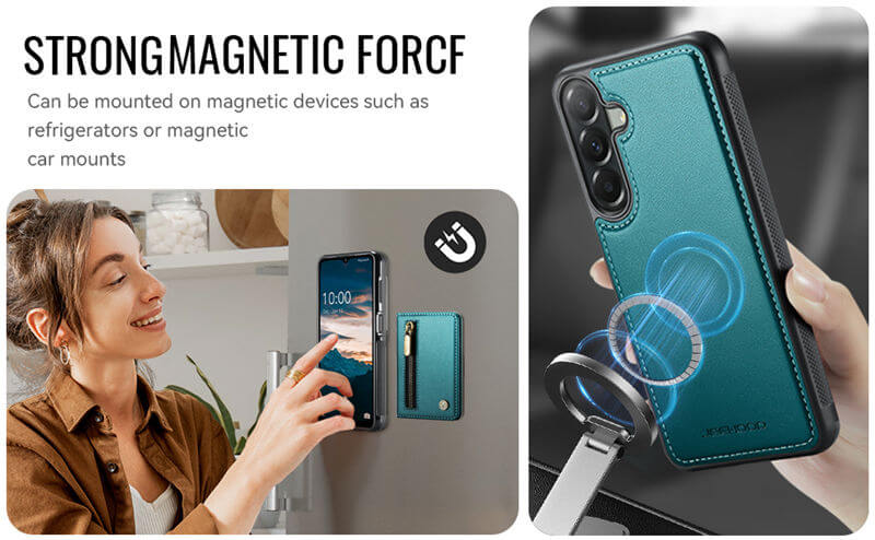 JEEHOOD Samsung Galaxy A27 2-in-1 Magnetic Wallet Case