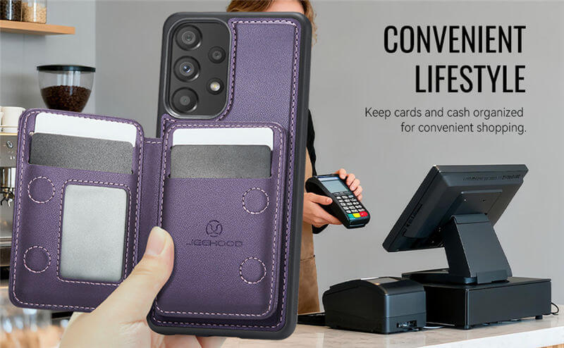 JEEHOOD Samsung Galaxy A33 5G 2-in-1 Magnetic Wallet Case