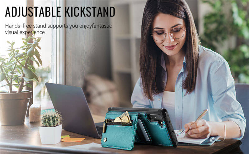 JEEHOOD Samsung Galaxy Note 10 Detachable Magnetic Zipper Wallet Case