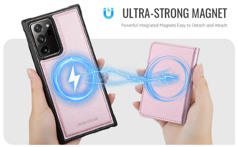 JEEHOOD Samsung Galaxy Note 20 Ultra Detachable Magnetic Zipper Wallet Case