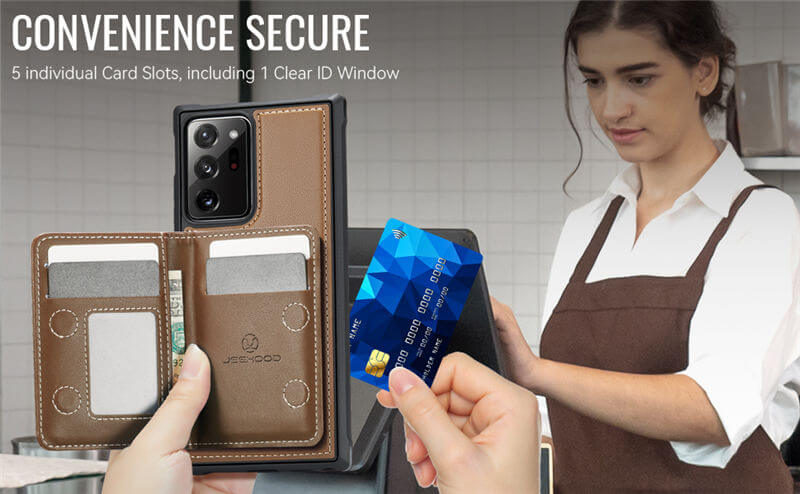 JEEHOOD Samsung Galaxy Note 20 Ultra Detachable Magnetic Zipper Wallet Case