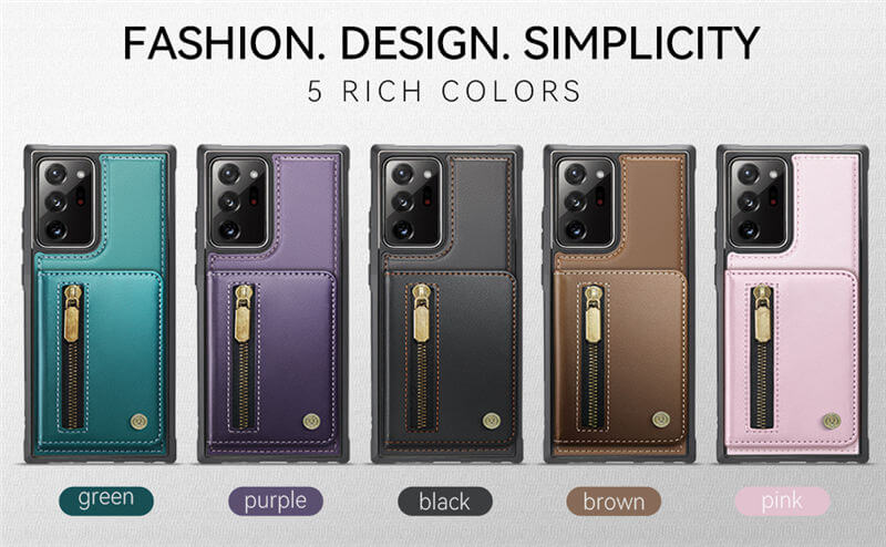 JEEHOOD Samsung Galaxy Note 20 Ultra Detachable Magnetic Zipper Wallet Case