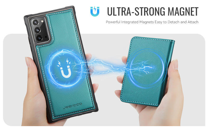 JEEHOOD Samsung Galaxy Note 20 Detachable Magnetic Zipper Wallet Case