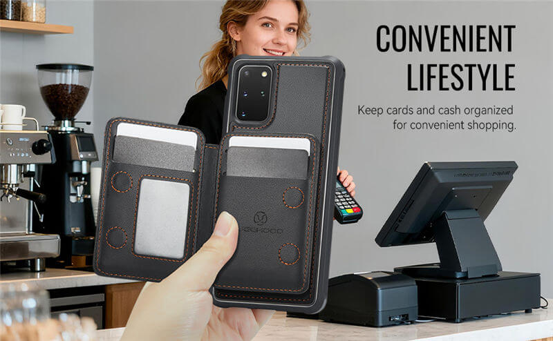 JEEHOOD Samsung Galaxy S20 Plus 2-in-1 Magnetic Wallet Case