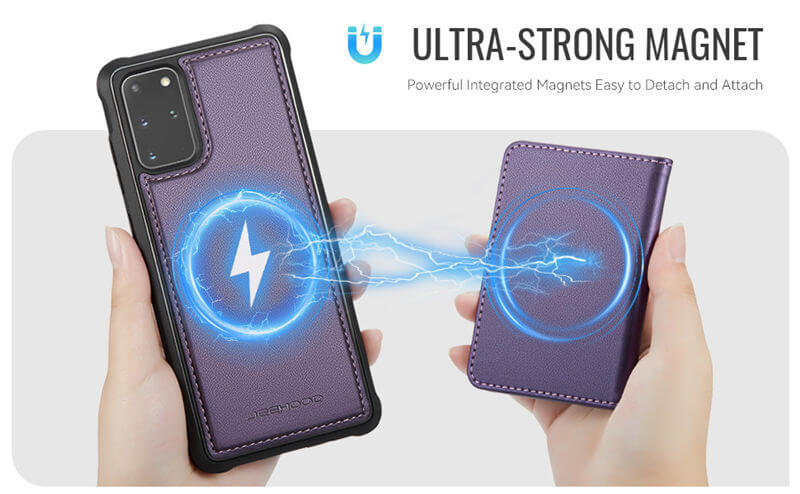 JEEHOOD Samsung Galaxy S20 Plus Detachable Magnetic Zipper Wallet Case