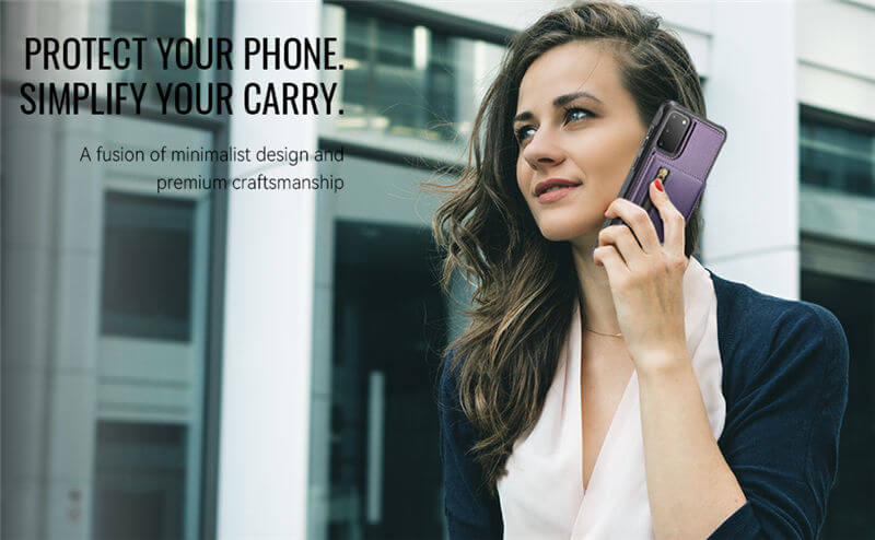 JEEHOOD Samsung Galaxy S20 Detachable Magnetic Zipper Wallet Case