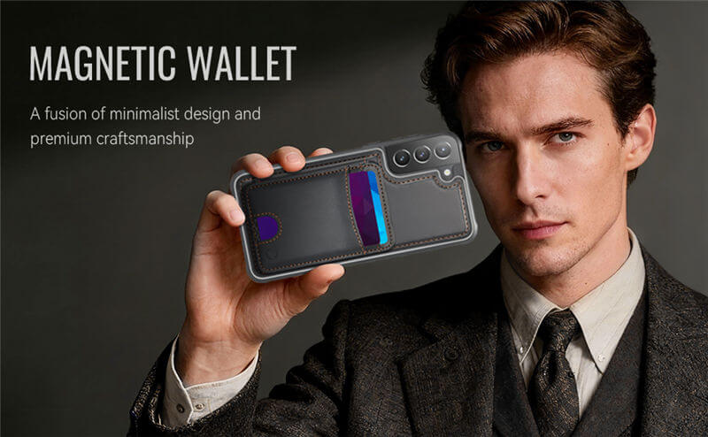 JEEHOOD Samsung Galaxy S21 2-in-1 Magnetic Wallet Case