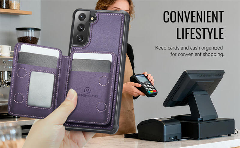 JEEHOOD Samsung Galaxy S21 Plus 2-in-1 Magnetic Wallet Case