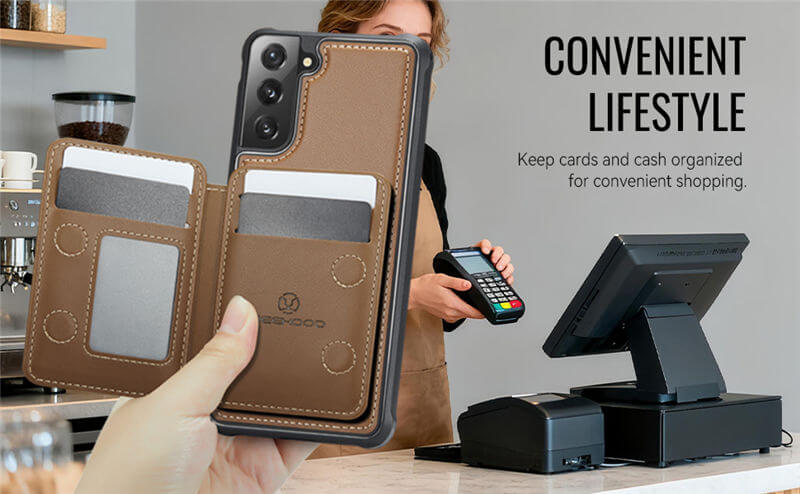JEEHOOD Samsung Galaxy S21 2-in-1 Magnetic Wallet Case
